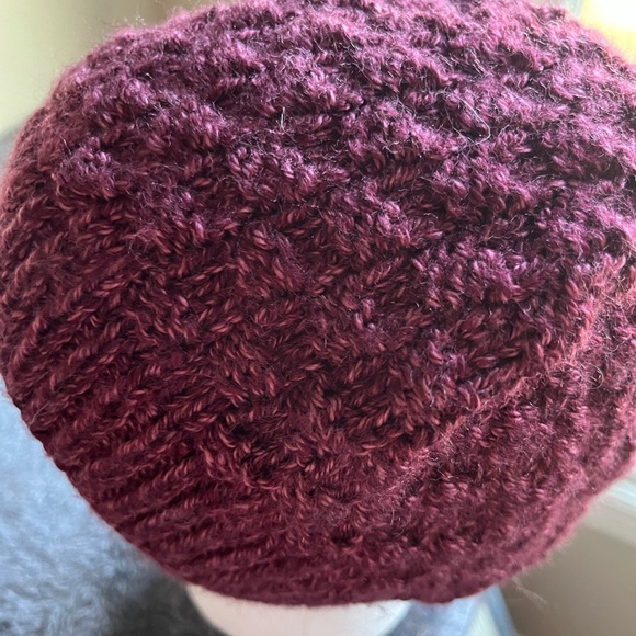 Gorgeous Burgundy Hand Knit Hat - Picture 4 of 4